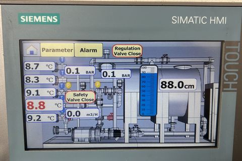 Cooling water system operator panel